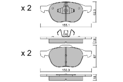 Комплект тормозных колодок BPFO-1004 AISIN